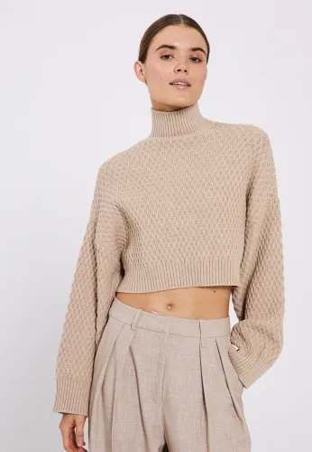 Norr Mathilde bow knit top -