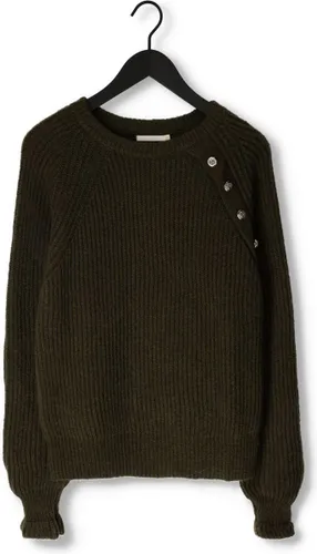 Notre-V Knit Button Nv-azra Truien & vesten Dames - Sweater - Hoodie - Vest- Groen