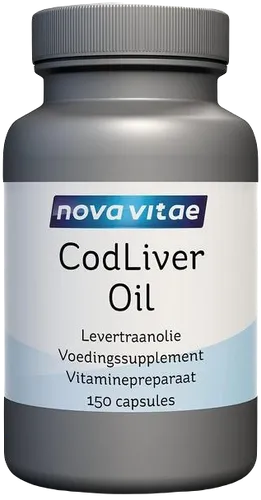 Nova Vitae Cod Liver Oil Levertraanolie Capsules 150st