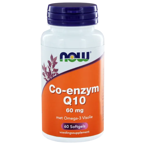 NOW Co-enzym Q10 60 mg met Omega-3 Visolie Capsules