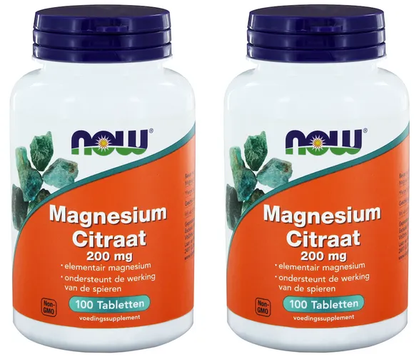 NOW Magnesium Citraat 200mg DUO Tabletten