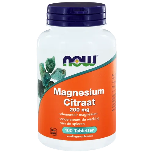 NOW Magnesium Citraat 200mg Tabletten