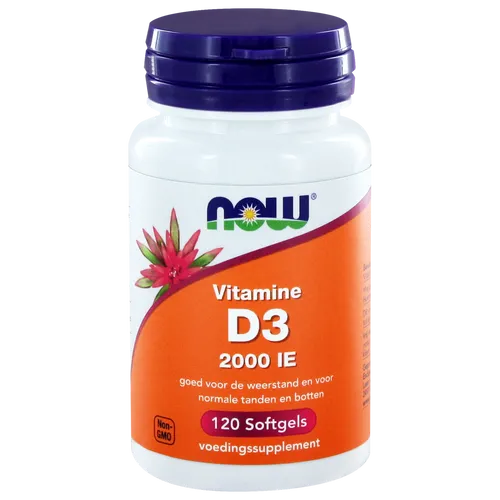 NOW Vitamine D3 2000 IE Softgels 120st