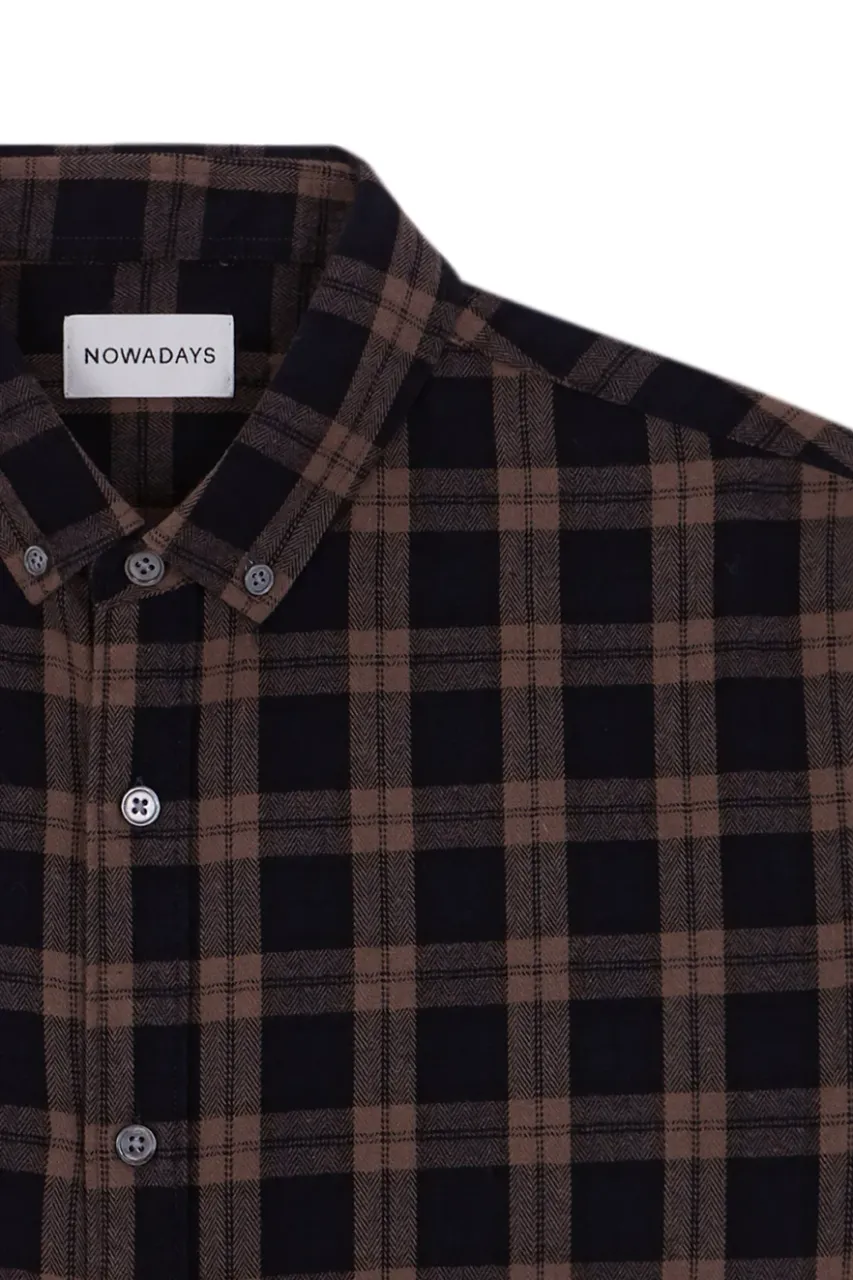 NOWADAYS Brushed check shirt sky captain