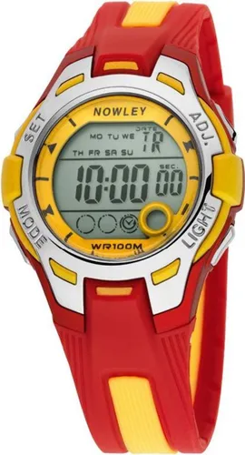 Nowley 8-6130-0-8 digitaal horloge 37 mm 100 meter rood/ geel