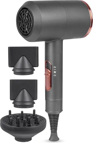 Nuvance - Fohn met Diffuser - Inclusief 3 Opzetstukken - 3 Warmte en 2 Blaas Standen - Haarfohn voor Krullen - Ionische Haardroger - Hair Dryer
