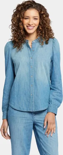 NYDJ Puff Sleeve Denim Shirt Mediumblauw | Crown
