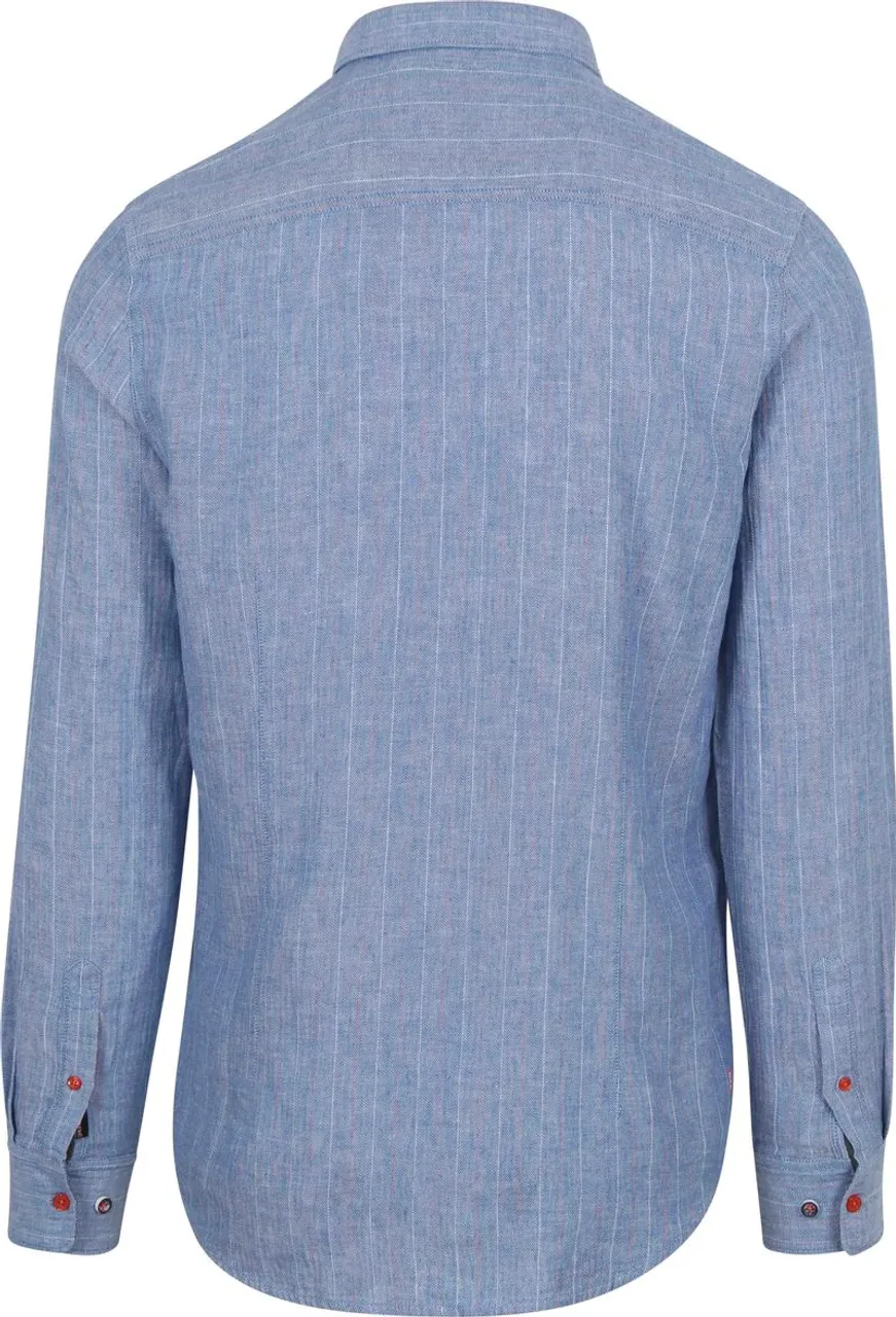 NZA Overhemd Okana Herringbone Blauw