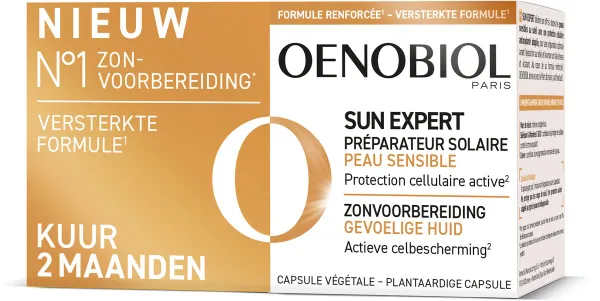 OENOBIOL Sun Expert Gevoelige Huid 2x30 Bruinings Capsules - Bruiningsversneller - Bruinen zonder zon - 2x30 caps