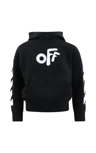 Off White Kids off rounded hoodie