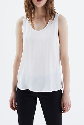 Off-white Viscose Top With Metallic Side Bands