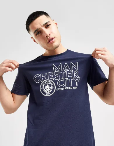 Official Team Manchester City FC Stack T-Shirt, Navy