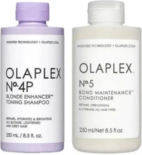 Olaplex No.4P Blonde Shampoo & No.5 Bond Conditioner - 250ml