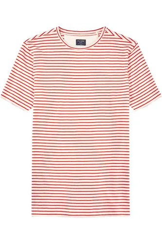 OLYMP Casual Modern Fit T-Shirt ronde hals rood, Gestreept
