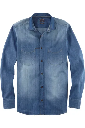OLYMP Casual Regular Fit Overhemd blauw, Effen