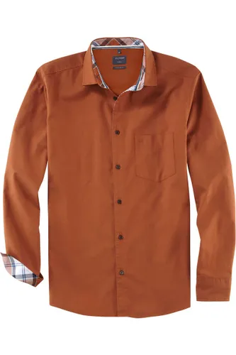 OLYMP Casual Regular Fit Overhemd bruin, Effen