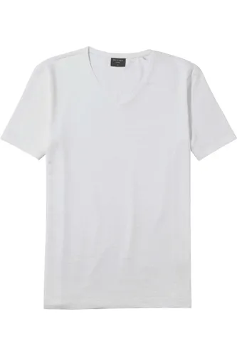 OLYMP Casual Regular Fit T-Shirt V-hals wit, Effen