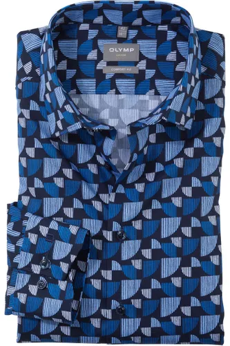 OLYMP Comfort Fit Overhemd blauw, Motief