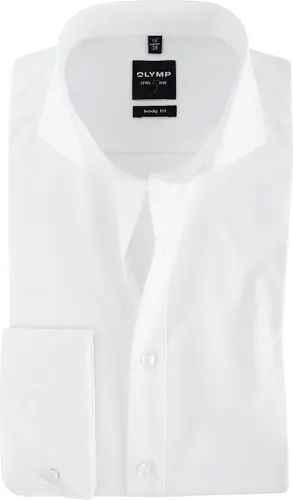OLYMP Level 5 body fit overhemd - dubbele manchet - wit - Strijkvriendelijk - Boordmaat: 43