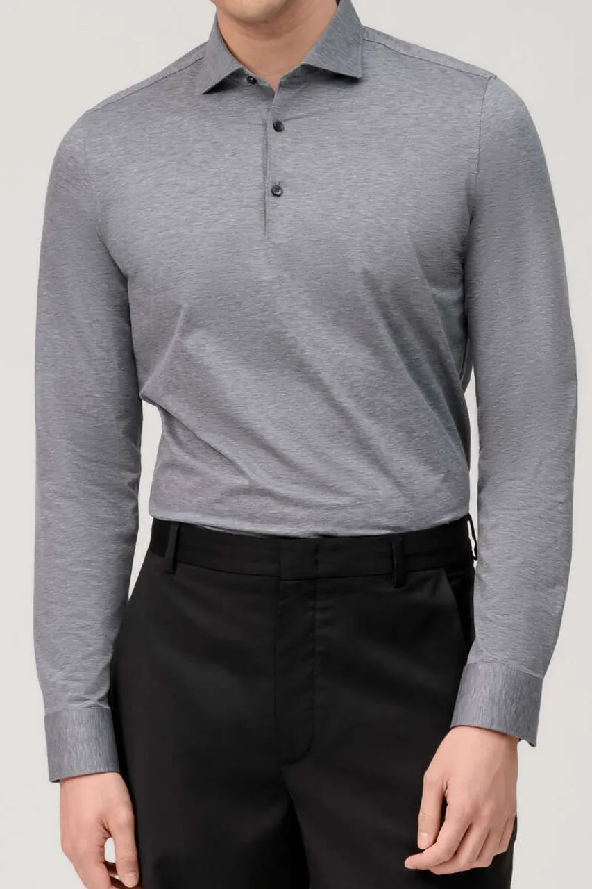 OLYMP Level Five 24/Seven Dynamic Flex Body Fit Jersey shirt antraciet, Faux-uni