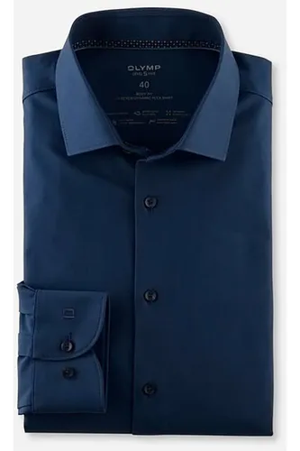 OLYMP Level Five 24/Seven Dynamic Flex Body Fit Overhemd nürnberger blauw, Effen