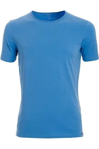 OLYMP Level Five Body Fit T-Shirt ronde hals blauw, Effen