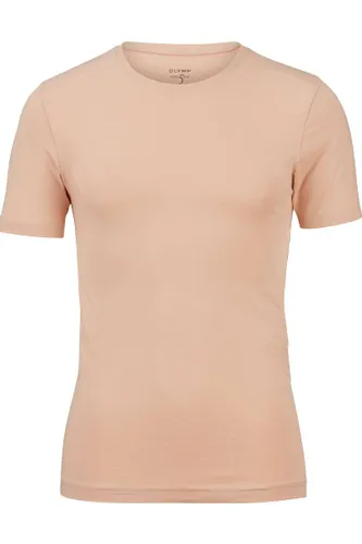 OLYMP Level Five Body Fit T-Shirt ronde hals huidkleurig, Effen