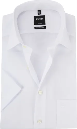 OLYMP Luxor modern fit overhemd - korte mouw - wit - Strijkvrij - Boordmaat: 44