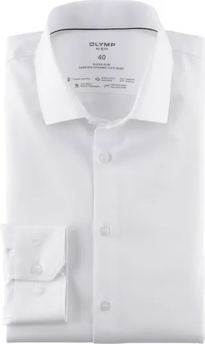 OLYMP No. 6 super slim fit overhemd 24/7 - wit - Strijkvriendelijk - Boordmaat: 43