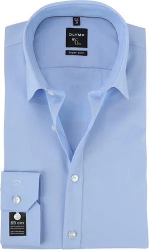 OLYMP No. Six super slim fit overhemd - mouwlengte 7 - lichtblauw - Strijkvriendelijk - Boordmaat: 40