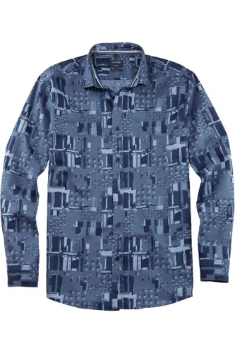 OLYMP OLYMP Casual Regular Fit Overhemd donkerblauw, Motief