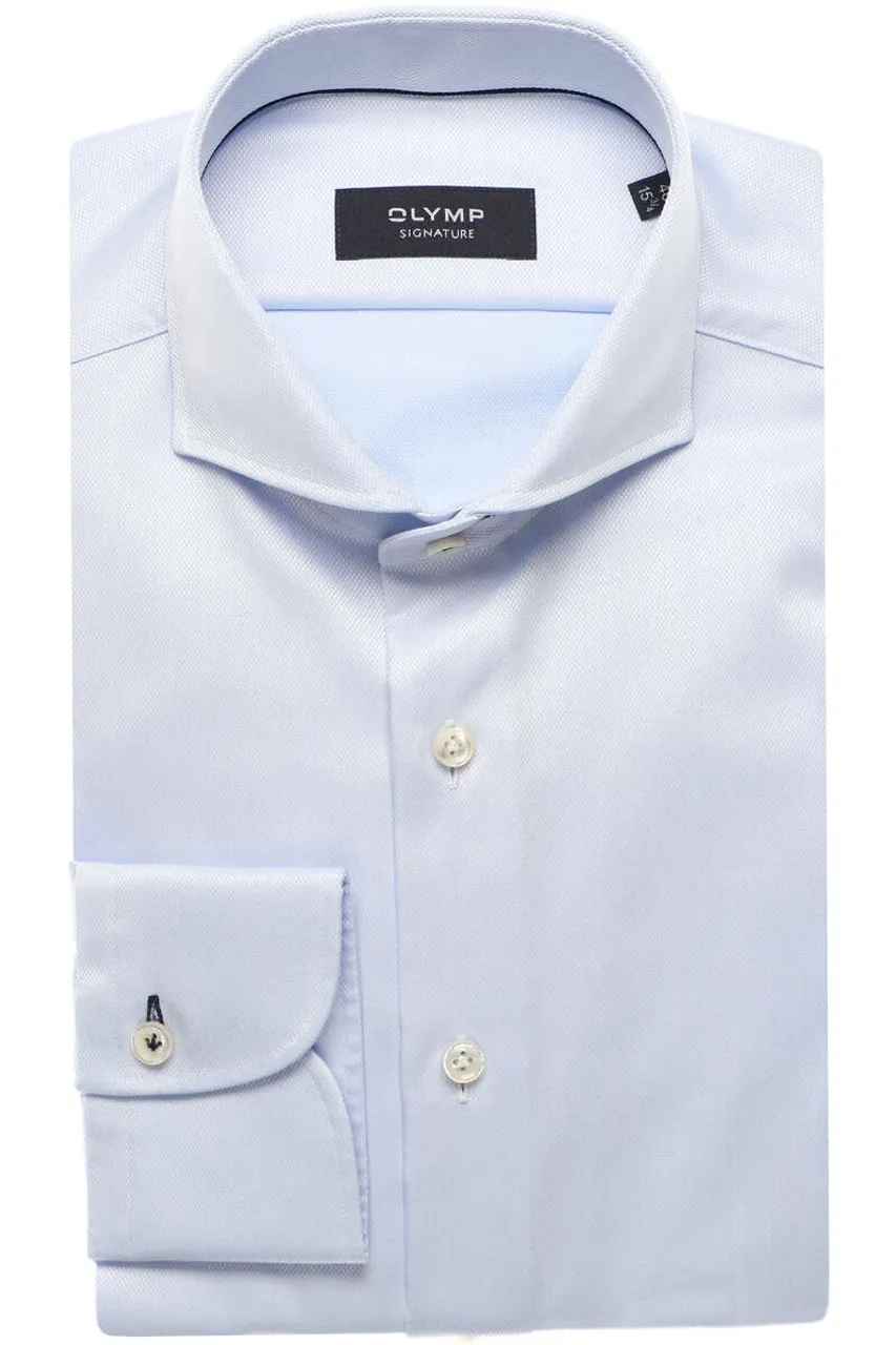OLYMP SIGNATURE Tailored Fit Overhemd lichtblauw, Effen