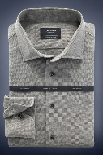 OLYMP SIGNATURE Tailored Fit Overhemd zilvergrijs,