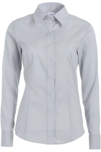 OLYMP Tendenz Comfort Fit Dames Overhemd zilvergrijs, Effen