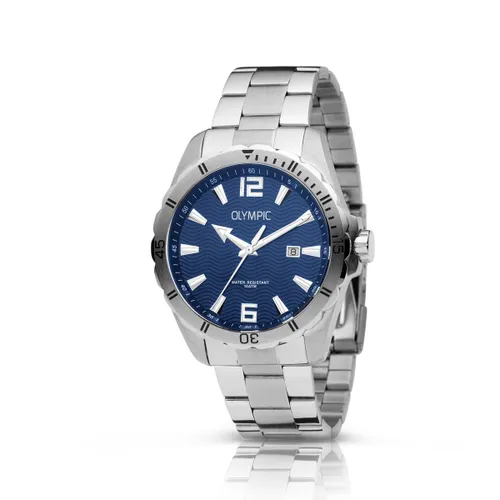 Olympic OL72HSS249 PIETER - Horloge - Staal - Blauw - 43mm