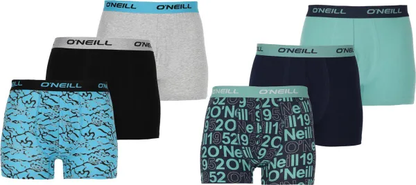 O'Neill - Heren Boxershorts - 6-pack - Blue Green