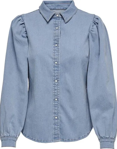 Only Blouse Onlrocco Stretch Ls Dnm Shirt 15300527 Medium Blue Denim Dames