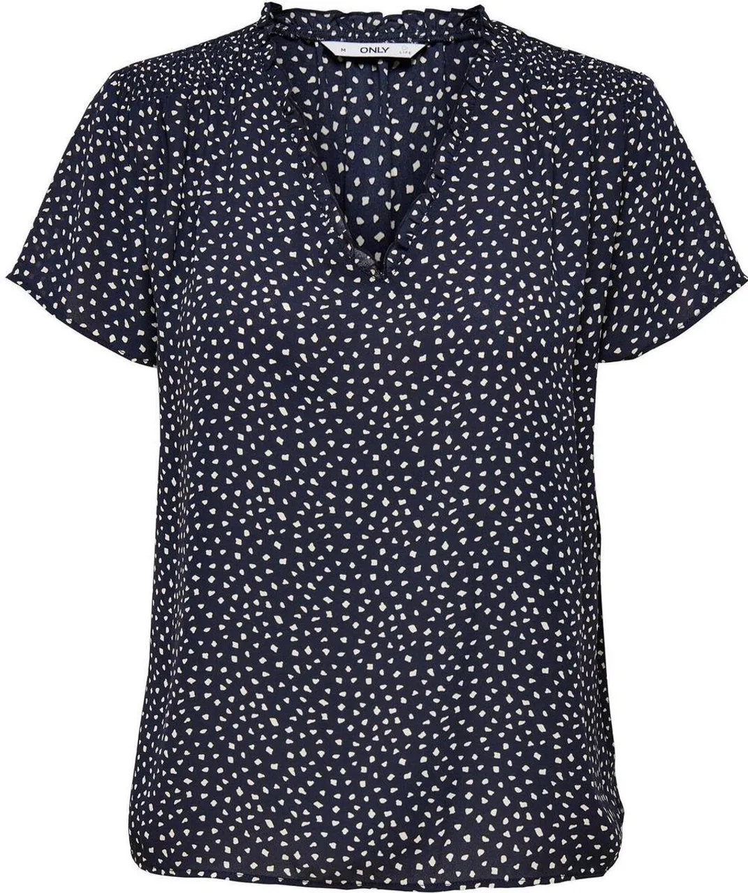 Only Blouse Onlsonja Life S/s V-neck Top Noos P 15251512 Night Sky/dot W. Mac Dames