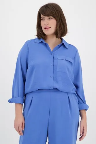 Only Carmakoma Blauwe blouse met lange mouwen