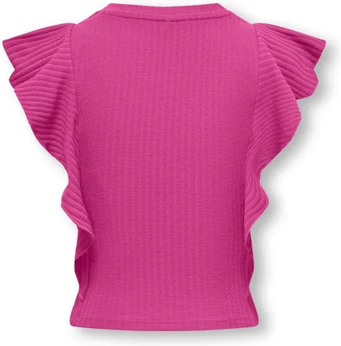 ONLY KOGNELLA S/L SHORT RUFFLE TOP JRS Meisjes T-shirt - Raspberry Rose