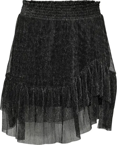 Only Rok Onlmiana Plisse Glitter Skirt Jrs 15279219 Black Dames