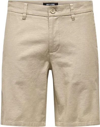 Only & Sons Broek Onsmark 0011 Cotton Linen Shorts No 22024940 Chinchilla Mannen