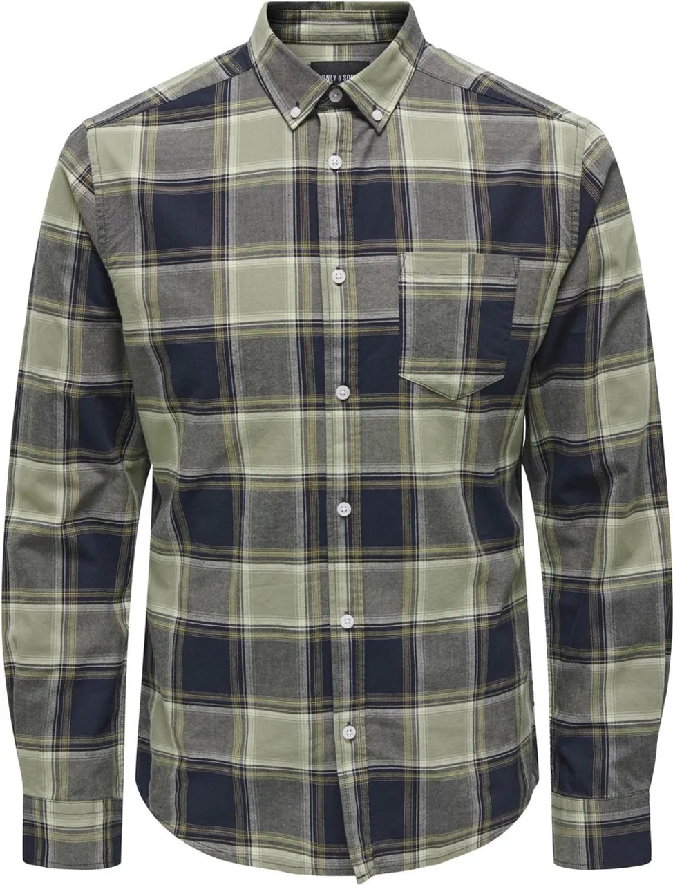 ONLY & SONS ONSALVARO SLIM LS OXFORD CHECK SHIRT5979 Heren Overhemd