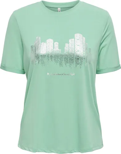 Only T-shirt Onlfree Life Reg S/s City Top Box J 15324129 Spearmint/skyline Dames