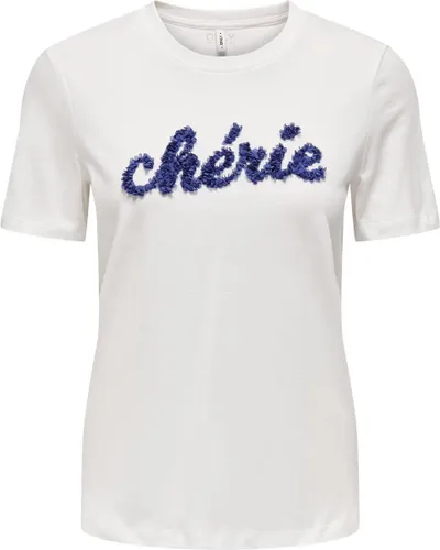 Only T-shirt Onllucia Life Reg S/s Slit Top Box 15324070 Cloud Dancer/cherie Dames