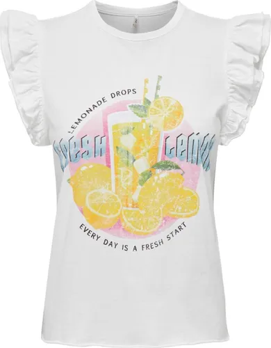 Only T-shirt Onllucy S/s Fruit Top Box Jrs 15295375 Cloud Dancer/fresh Dames