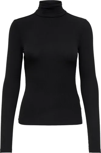 Only T-shirt Onlsille Roll Neck Top Jrs Noos 15256046 Black Dames