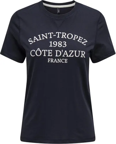 Only T-shirt Onlsinna Life Reg S/s France Top Bo 15320504 Night Sky/ Saint Dames