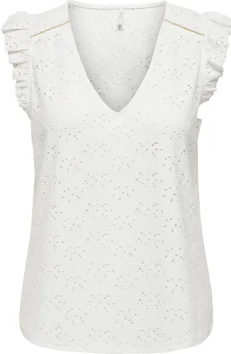Only T-shirt Onlsmilla S/l Frill Detail Top Cs J 15299003 Bright White Dames