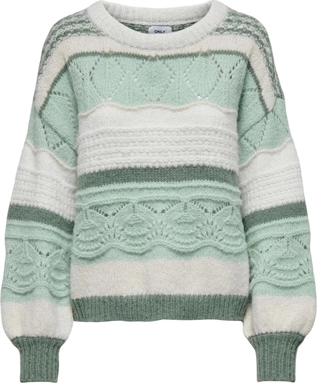 Only Trui Onladina Life L/s Pullover Knt Noos 15257667 Silt Green Dames